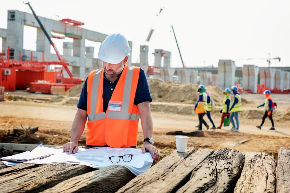 Ingénieur de chantier sur un chantier de construction