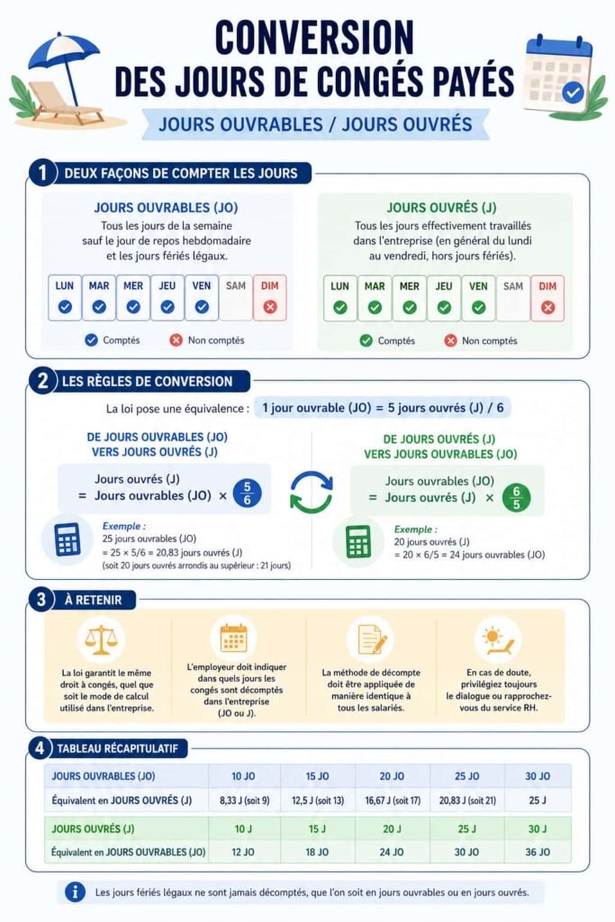 Conversion jours de congés payés