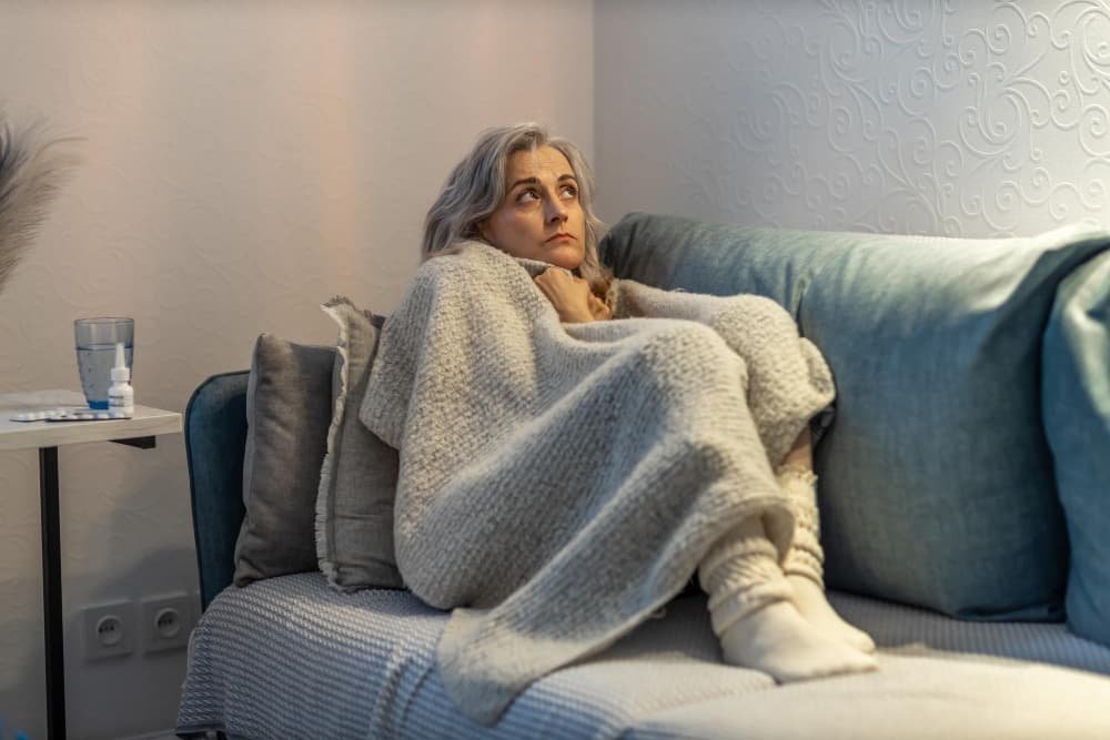 Une femme âgée malade