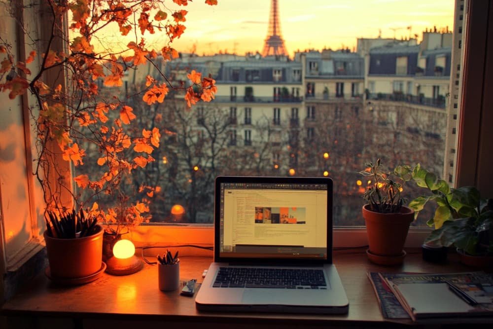Bureau sur le toit parisien